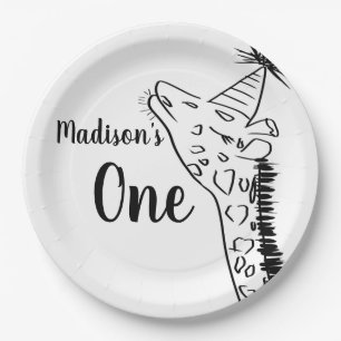 Giraffe Zoo Animals Wild Jungle Doodle Paper Plates