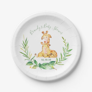 Giraffe Zoo Jungle Animals Baby Shower Paper Plates