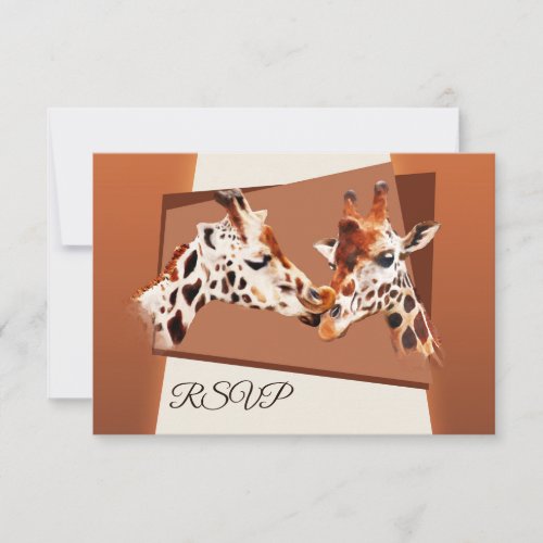 Giraffe Zoo Safari Wedding RSVP Card