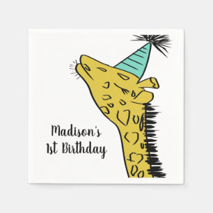 Giraffee Doodle Zoo Safari Party Napkins