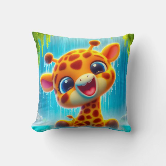 Giraffen Baby Throw Pillow (Front)