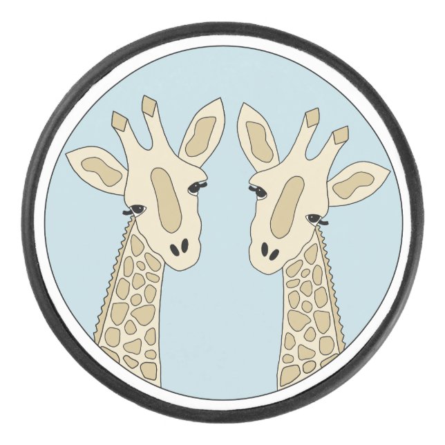 Giraffenpaar blau hockey puck (Front)