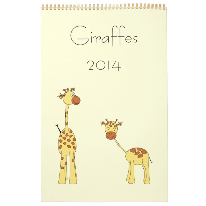 Giraffes 2014. Cute Cartoons. Calendars