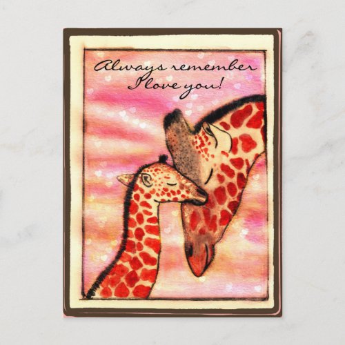 Giraffes _ Always remember I love you Postcard