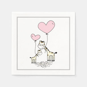 Giraffes and Hearts Napkins