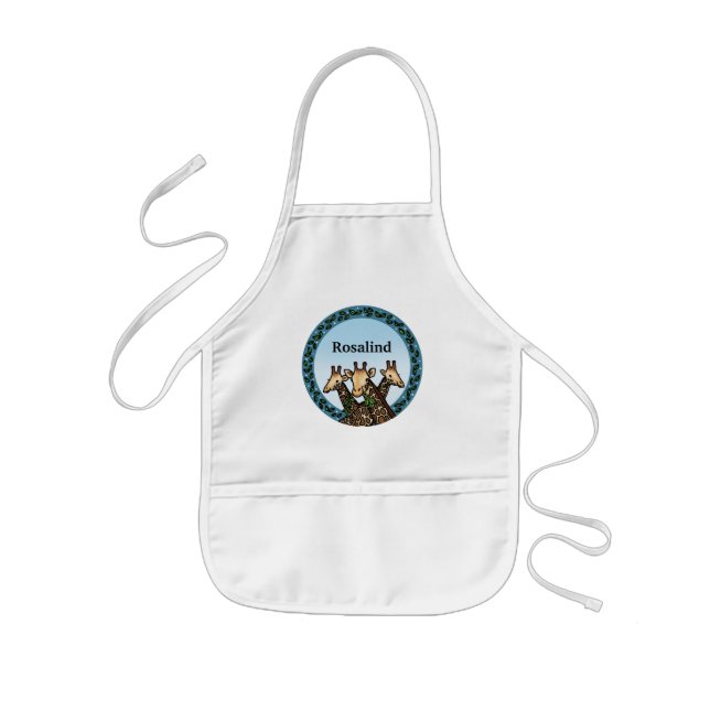 Giraffes and Laurel, Add Your Name Kids' Apron (Front)