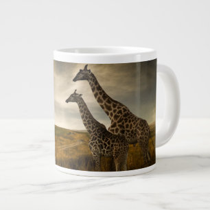 Giraffes and The Landscape Giant Coffee Mug