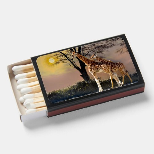 Giraffes and trees matchboxes