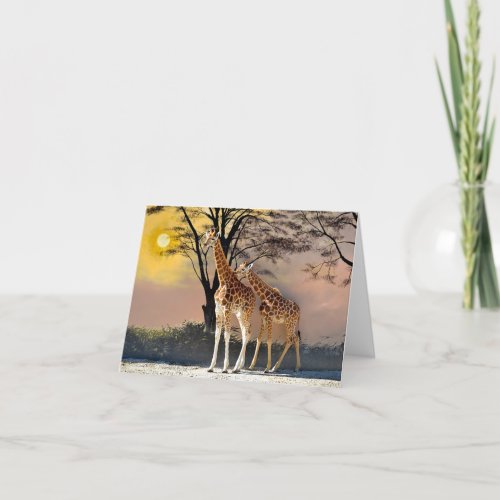 Giraffes and trees Mug Thank You Card