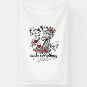 Giraffes And Wine Vintage Engraving Shirt Design_1 Banner