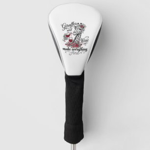 Giraffes And Wine Vintage Engraving Shirt Design_1 Golf Head Cover