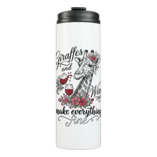 Giraffes And Wine Vintage Engraving Shirt Design_1 Thermal Tumbler