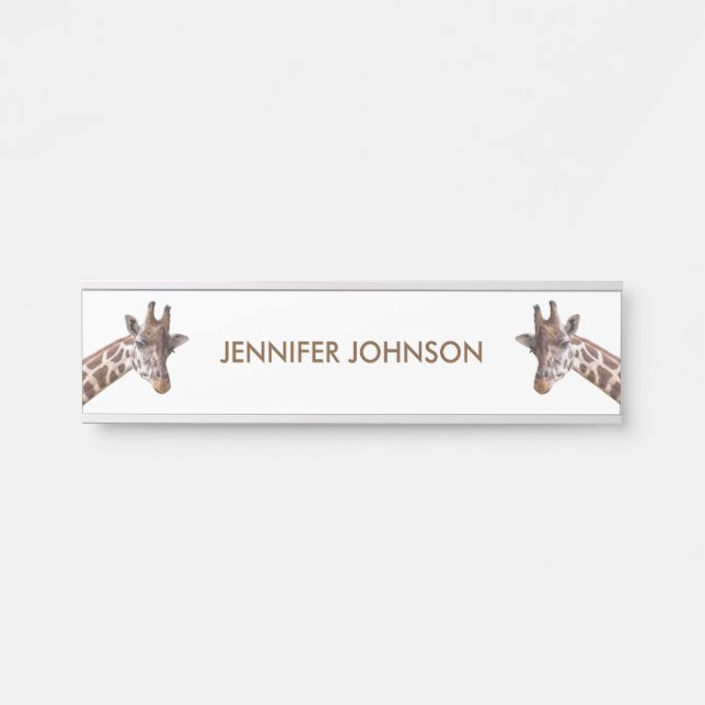 Giraffes Animals Personalized Name Door Sign (Front)
