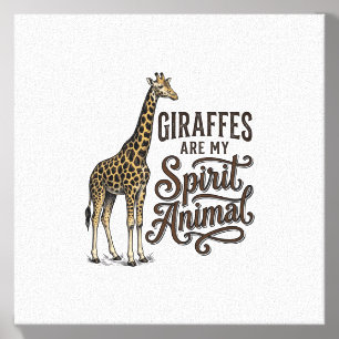 Giraffes Are My Spirit Animal Vintage Shirt Design Canvas Photo Tile