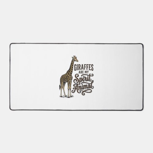 Giraffes Are My Spirit Animal Vintage Shirt Design Desk Mat