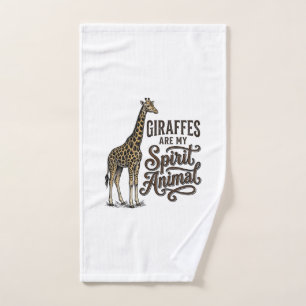 Giraffes Are My Spirit Animal Vintage Shirt Design Hand Towel