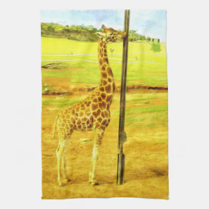 Giraffes Are So Cool Watercolour, Kitchen Towel