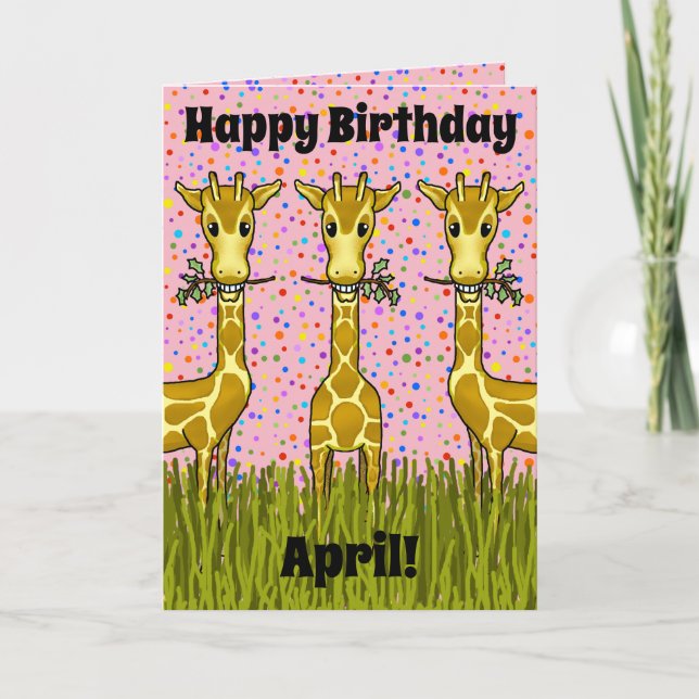 Giraffes Birthday Card (Front)