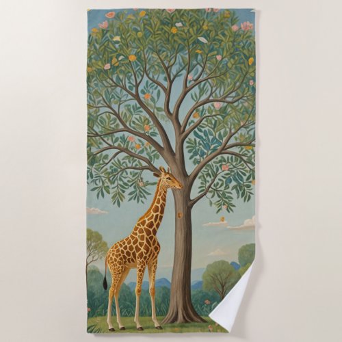 Giraffes Canopy Beach Towel