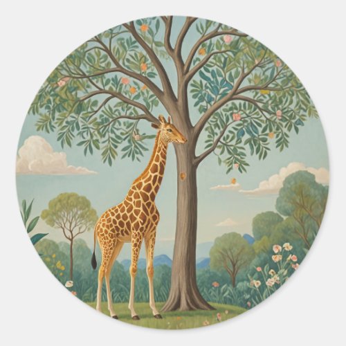 Giraffes Canopy Classic Round Sticker