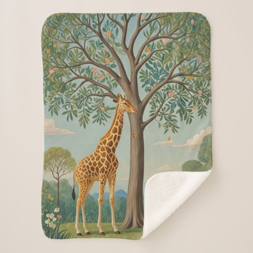 Giraffes Canopy Sherpa Blanket