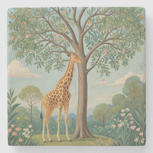 Giraffes Canopy Stone Coaster