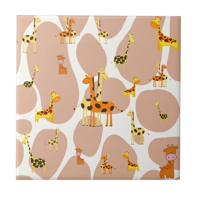 Giraffes Ceramic Tile (Front)