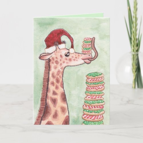 Giraffes Christmas Cookies Card