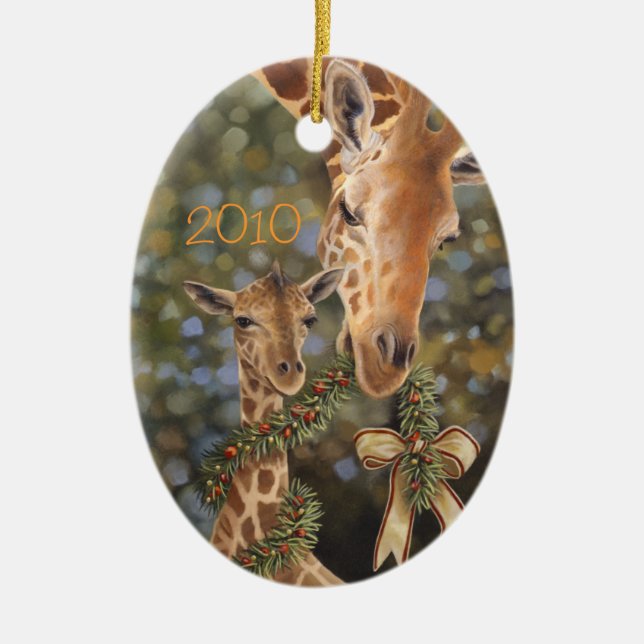 Giraffes Christmas Ornament (Front)