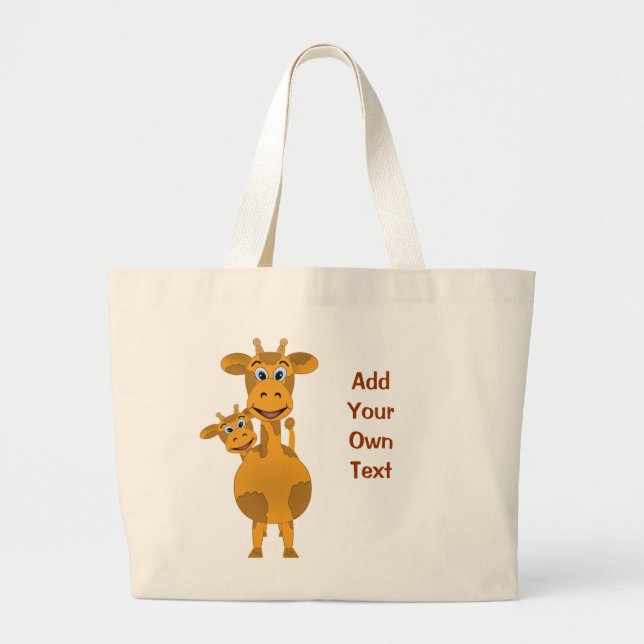 Giraffes Customize Large Tote Bag (Front)