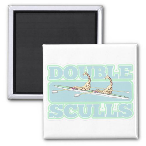Giraffes double scull rowing regatta magnet