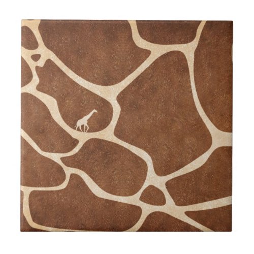 Giraffes exotic animal print design tile