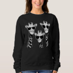 Giraffes Family With Sunglasses  Giraffe Sweatshirt