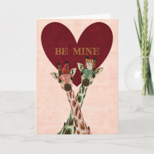 GIRAFFES & FEATHERS BE MINE Card