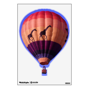 Giraffes Hot Air Balloon Wall Decal