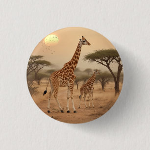 Giraffes in Africa Button