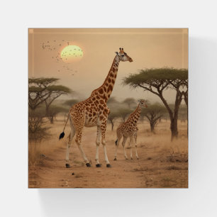 Giraffes in Africa Paperweight