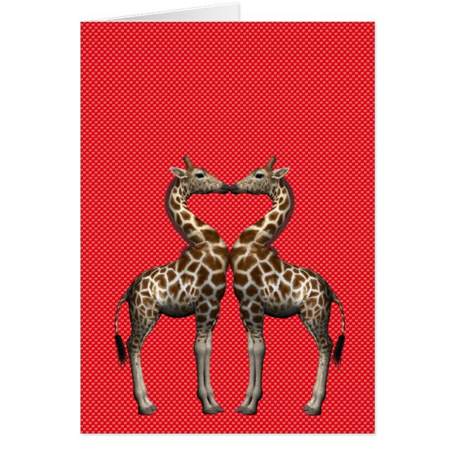 Giraffes In Love Cards (Front)