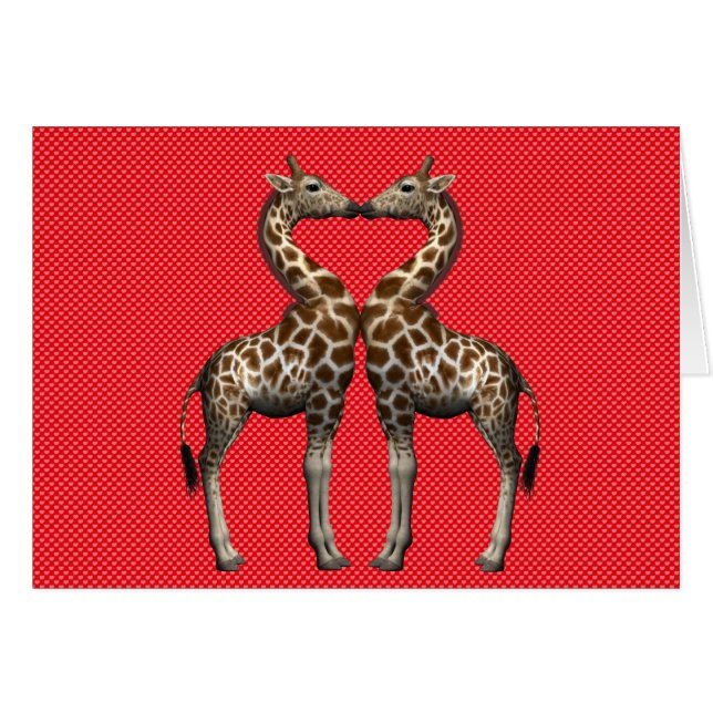 Giraffes In Love Cards (Front Horizontal)