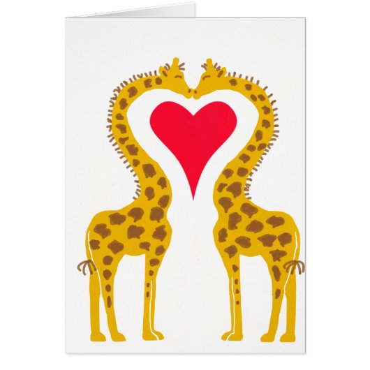 giraffes in love cards (Front)