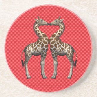 Giraffes In Love Drink Coaster