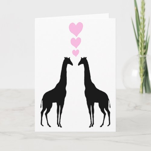 Giraffes in Love Holiday Card