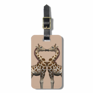 Giraffes In Love Luggage Tag