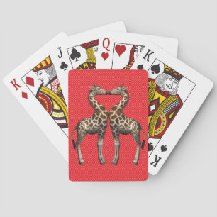 Giraffes In Love Poker Cards