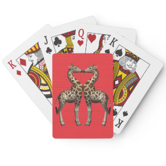 Giraffes In Love Poker Cards