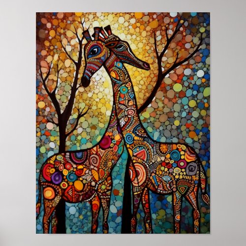 Giraffes in Love Poster