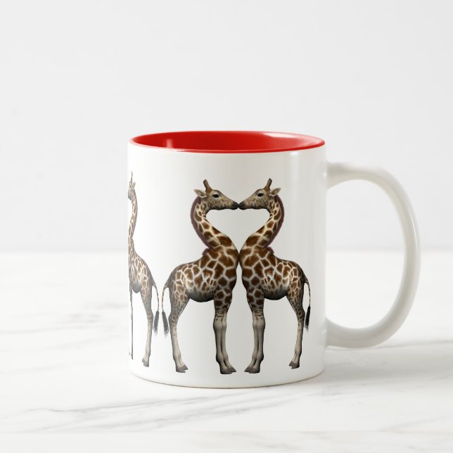 Giraffes In Love Two-Tone Coffee Mug (Right)