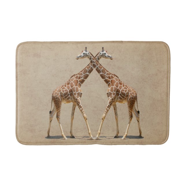 GIRAFFES IN PASSING BATHROOM MAT (Front)