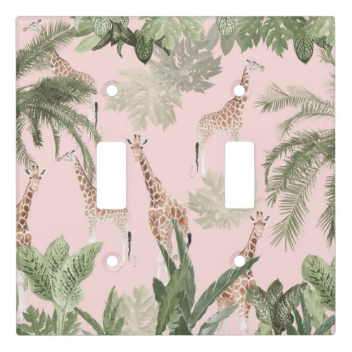 Giraffes in the Jungle 2 kids wall decor art Light Switch Cover