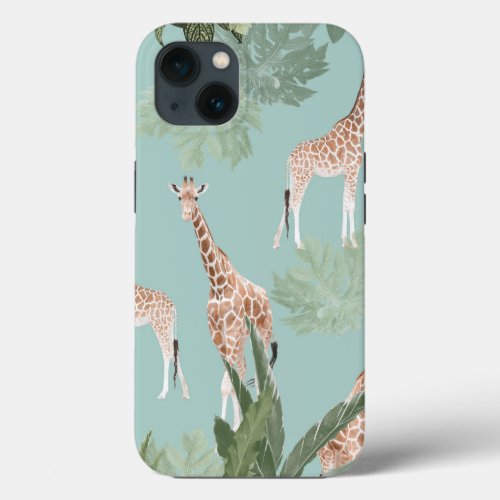 Giraffes in the Jungle 3 kids wall decor art iPhone 13 Case